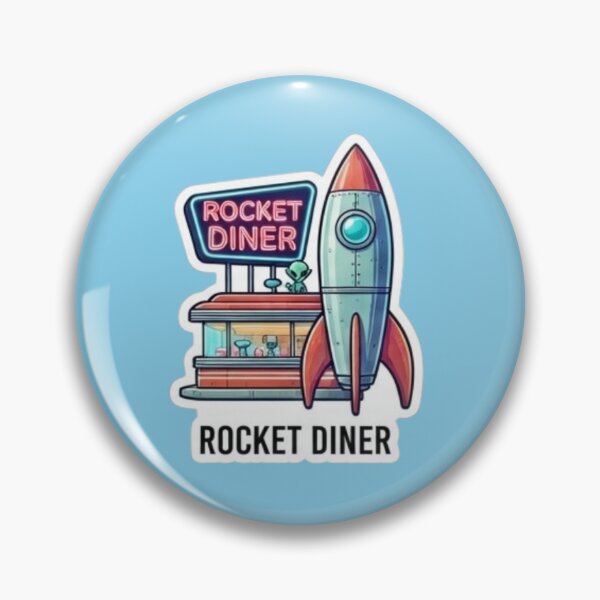 Item preview,  Rocket Diner - Retro Sci-Fi Space Restaurant Sticker designed and sold by FABIOLA1970.