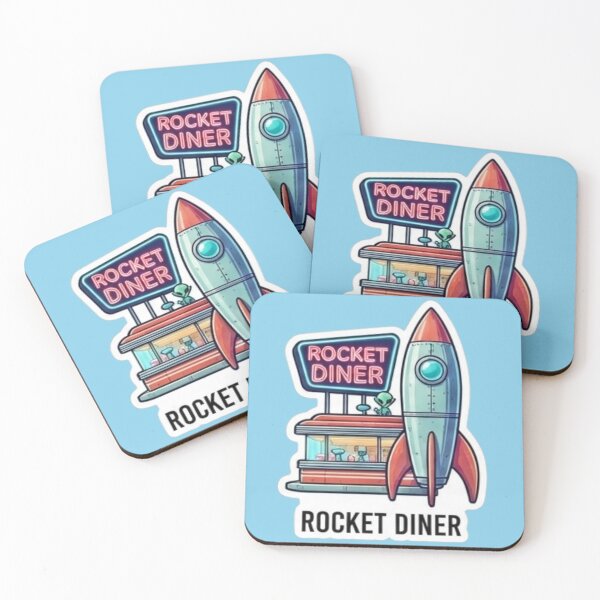 Item preview,  Rocket Diner - Retro Sci-Fi Space Restaurant Sticker designed and sold by FABIOLA1970.
