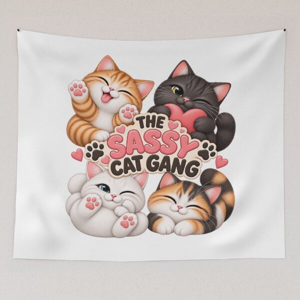 Item preview, The Sassy Cat Gang Cute Funny Cat designed and sold by an-items.
