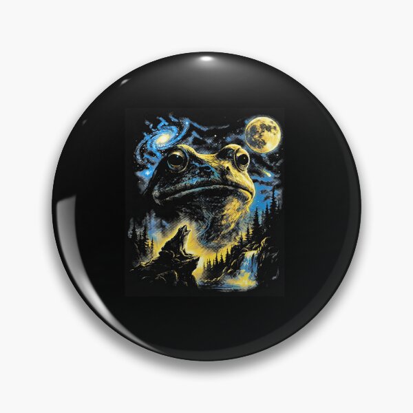 Item preview, Retro Frog Howling Moon designed and sold by Eat-Apples.