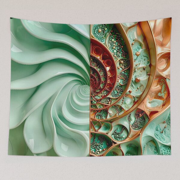 Item preview, Duality of Celadon Porcelain and Copper Filigree designed and sold by Vicky Brago-Mitchell®.