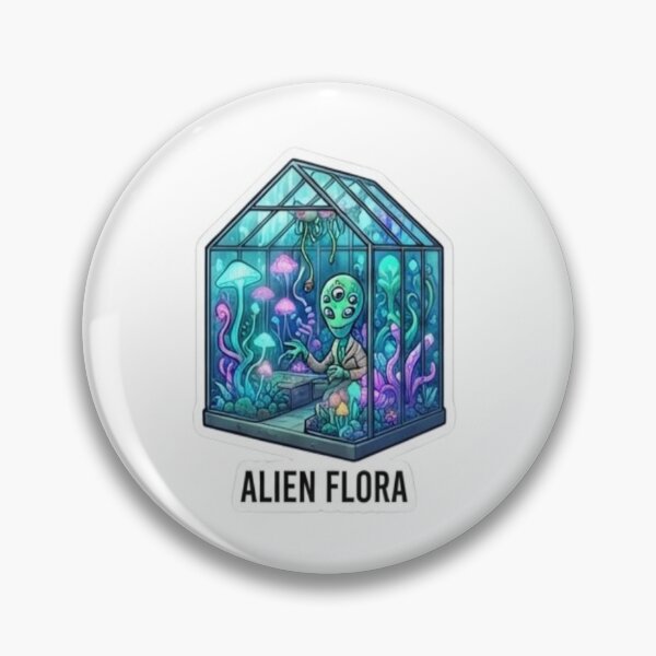 Item preview, Alien Flora - Bioluminescent Space Greenhouse Sticker designed and sold by FABIOLA1970.