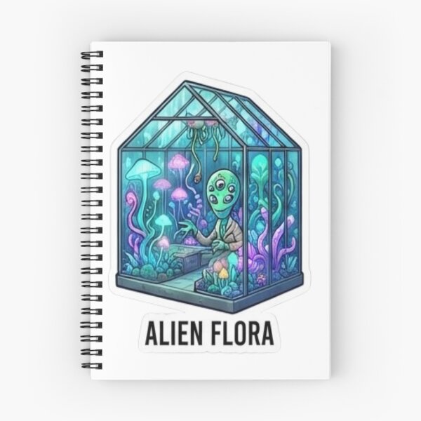Item preview, Alien Flora - Bioluminescent Space Greenhouse Sticker designed and sold by FABIOLA1970.