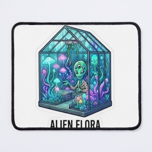 Item preview, Alien Flora - Bioluminescent Space Greenhouse Sticker designed and sold by FABIOLA1970.