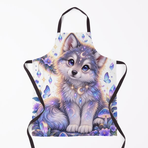 Item preview, Celestial Mystical Wolf Pup Illustration designed and sold by jgvisualarts.