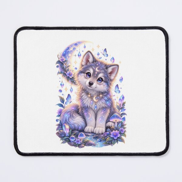 Item preview, Celestial Mystical Wolf Pup Illustration designed and sold by jgvisualarts.