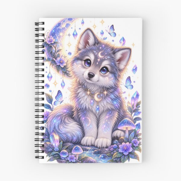 Item preview, Celestial Mystical Wolf Pup Illustration designed and sold by jgvisualarts.