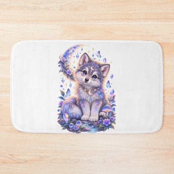 Item preview, Celestial Mystical Wolf Pup Illustration designed and sold by jgvisualarts.