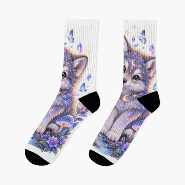 Item preview, Celestial Mystical Wolf Pup Illustration designed and sold by jgvisualarts.