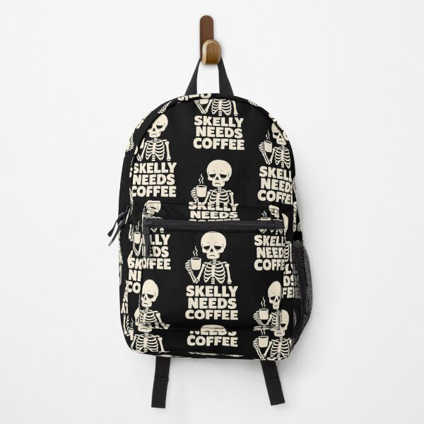 Item preview, Skelly Needs Coffee Tired Skeleton designed and sold by Linework Studio.