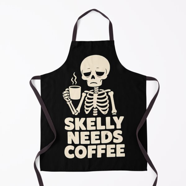 Item preview, Skelly Needs Coffee Tired Skeleton designed and sold by Linework Studio.
