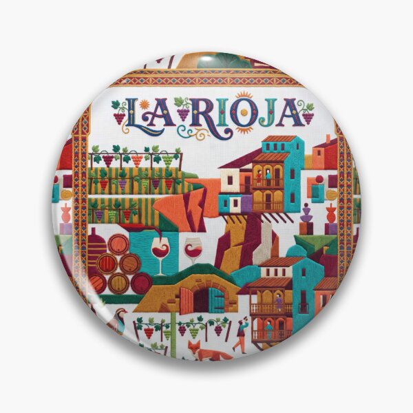 Item preview, La Rioja Spain Embroidered Travel Art - Spanish Wine Region Patch designed and sold by Witsprings.
