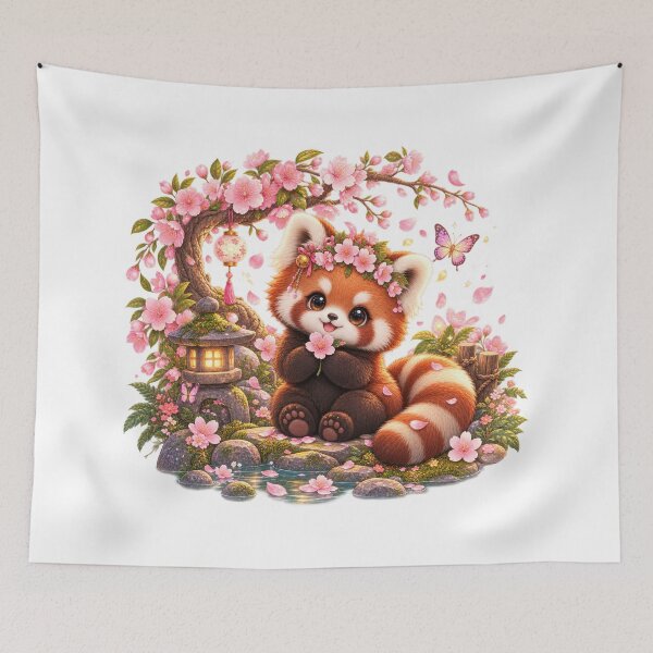 Item preview, Cherry Blossom Red Panda Illustration designed and sold by jgvisualarts.