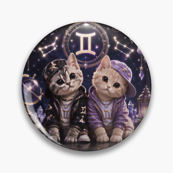 Item preview, Gemini Twins Cats Zodiac Hip Hop Streetwear designed and sold by Soluna Studio.
