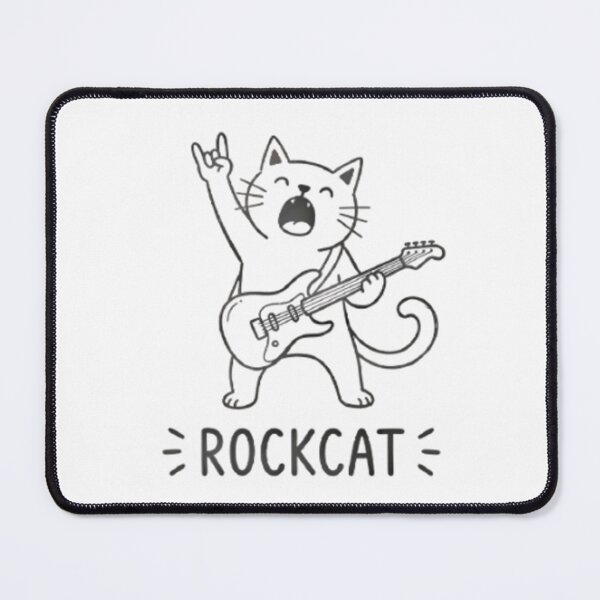 Item preview, Rock Cat Playing Electric Guitar designed and sold by Linework Studio.