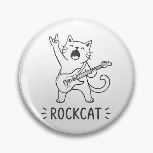 Item preview, Rock Cat Playing Electric Guitar designed and sold by Linework Studio.