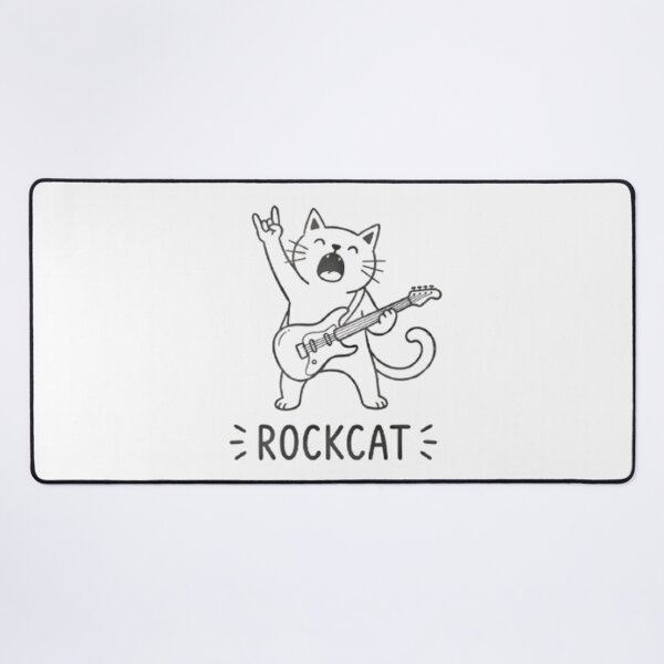 Item preview, Rock Cat Playing Electric Guitar designed and sold by Linework Studio.