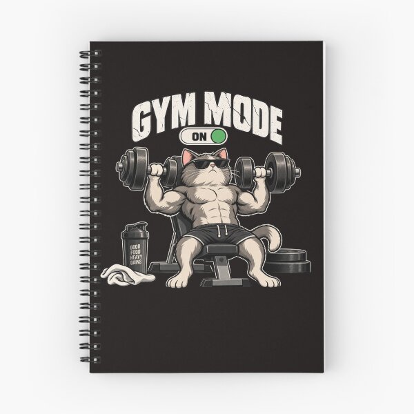 Item preview, Gym Mode On Funny Workout Cat designed and sold by PopNInk.