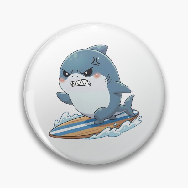 Item preview, Angry Chibi Surfing Shark designed and sold by Nature's Chibis.