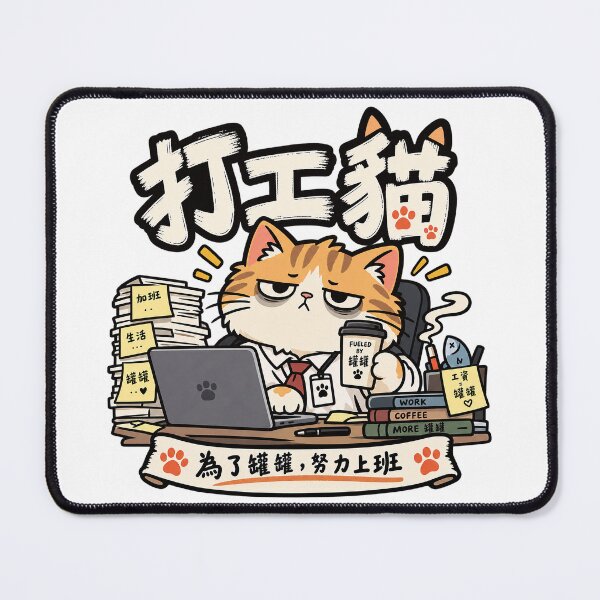 Item preview, Working Cat Fueled by Canned Food – Office Life Humor designed and sold by zzz888.