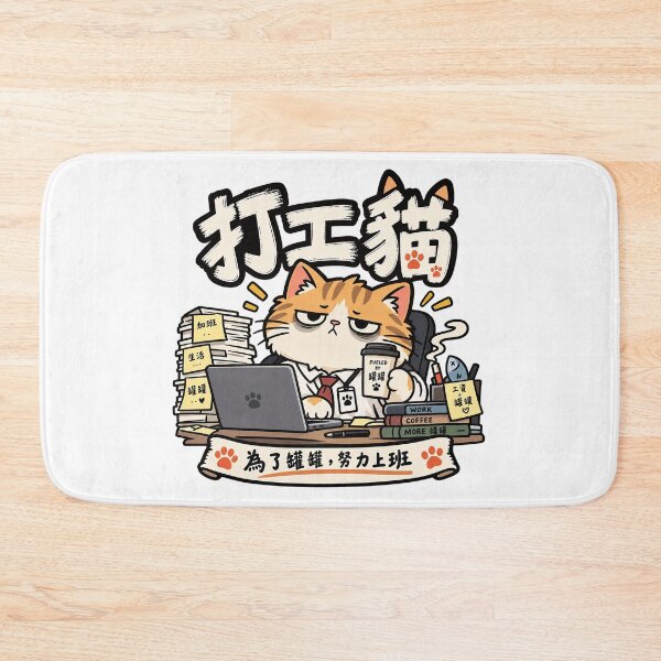 Item preview, Working Cat Fueled by Canned Food – Office Life Humor designed and sold by zzz888.