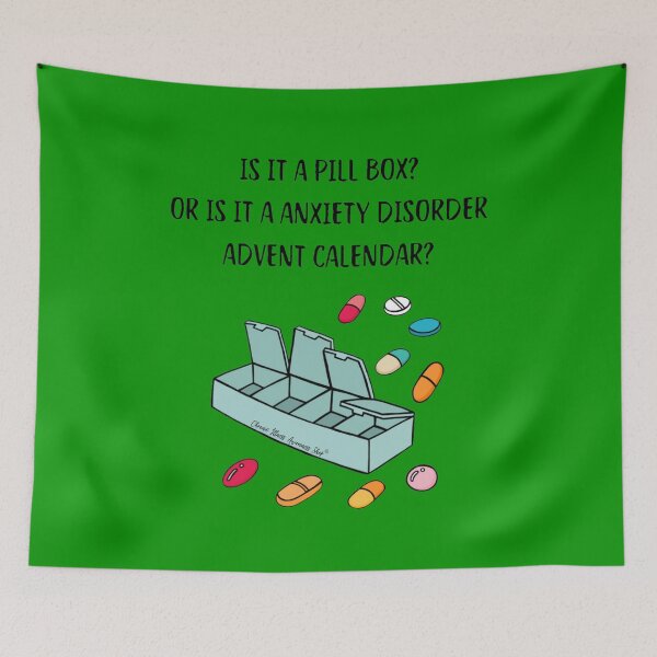 Item preview, Is it a pill box? Or is it a anxiety disorder advent calendar? designed and sold by Chronic Illness Awareness Shop.