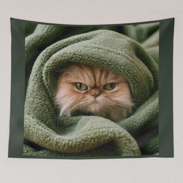 Item preview, Persian Cat in Blanket 01 designed and sold by Elisabeth Lucas.