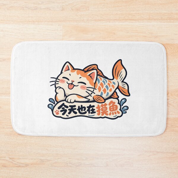 Item preview, Today I’m Slacking Off Too – Cute Cat Fish Pun designed and sold by zzz888.