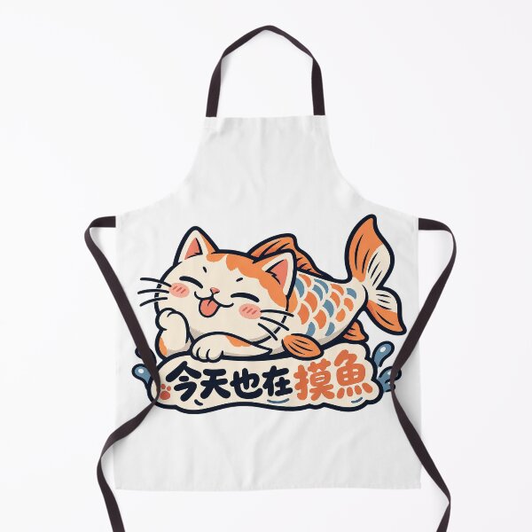 Item preview, Today I’m Slacking Off Too – Cute Cat Fish Pun designed and sold by zzz888.