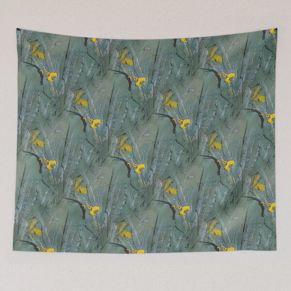 Item preview, Floral and Foliage Abstract in Green and Yellow designed and sold by Artistestella.
