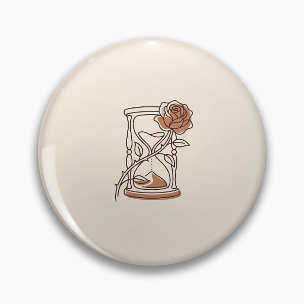 Item preview, Hourglass and Blooming Rose - Minimalist Monoline Line Art Sticker designed and sold by MissoStudio.