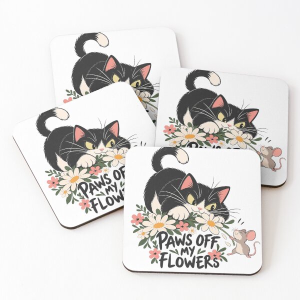 Item preview, Paws Off My Flowers – Playful Cat and Mouse Garden Art designed and sold by zzz888.