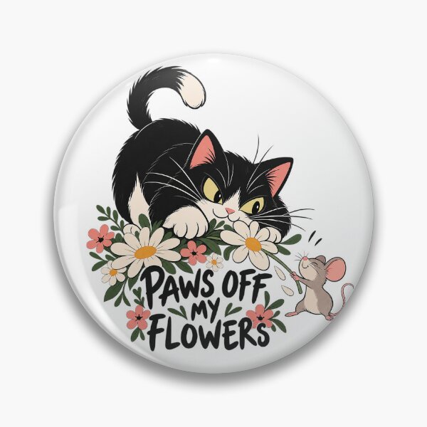 Item preview, Paws Off My Flowers – Playful Cat and Mouse Garden Art designed and sold by zzz888.