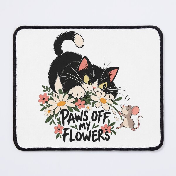 Item preview, Paws Off My Flowers – Playful Cat and Mouse Garden Art designed and sold by zzz888.