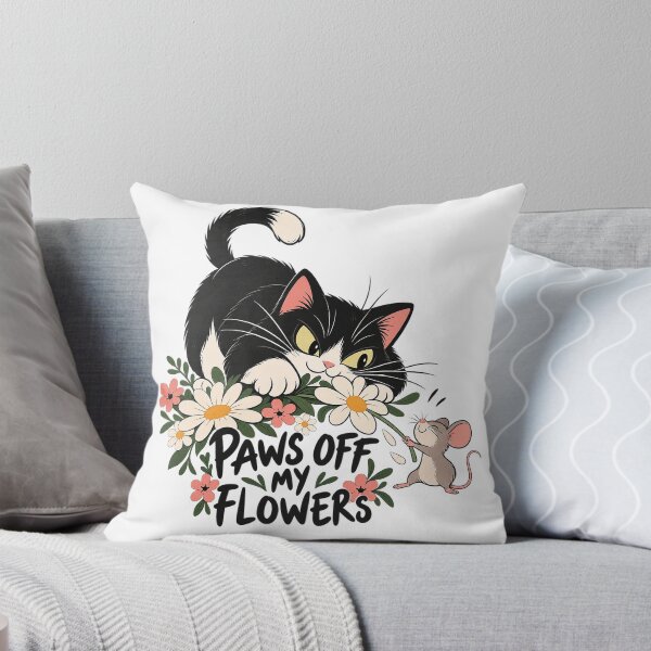 Item preview, Paws Off My Flowers – Playful Cat and Mouse Garden Art designed and sold by zzz888.