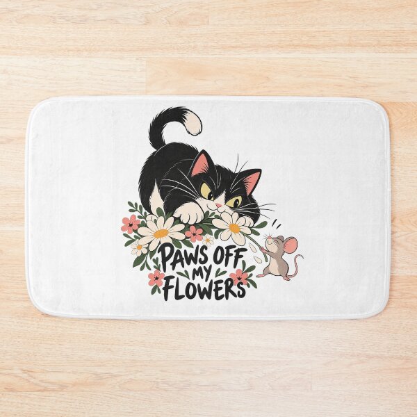Item preview, Paws Off My Flowers – Playful Cat and Mouse Garden Art designed and sold by zzz888.