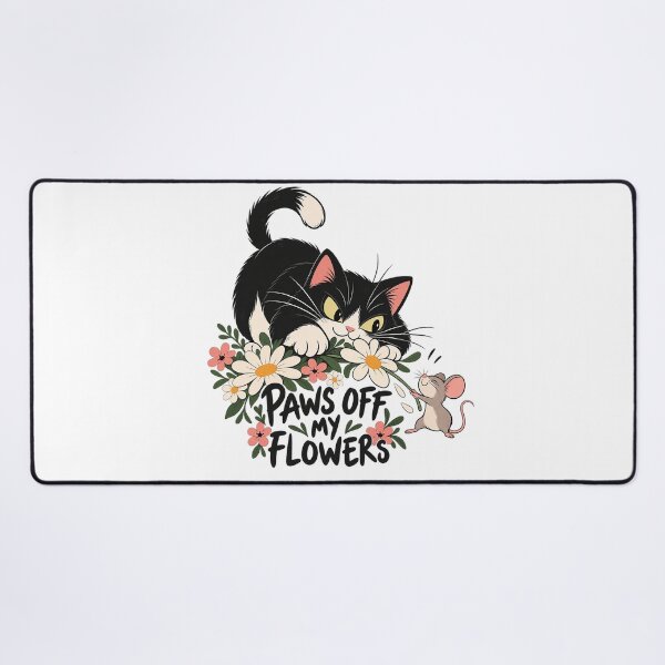 Item preview, Paws Off My Flowers – Playful Cat and Mouse Garden Art designed and sold by zzz888.