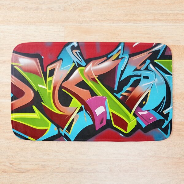 Item preview, Peach Coral & Lime Wildstyle - Crimson Urban Street Mural | 032 designed and sold by City Graffix Design Co..
