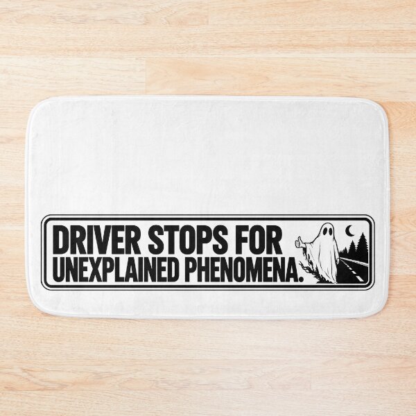 Item preview, BUMPS IN THE ROAD COLLECTION - ⭐ HALLOWEEN EDITION ⭐ - DRIVER STOPS FOR UNEXPLAINED PHENOMENA. - GHOST HITCHHIKER designed and sold by WheelieGdArt.