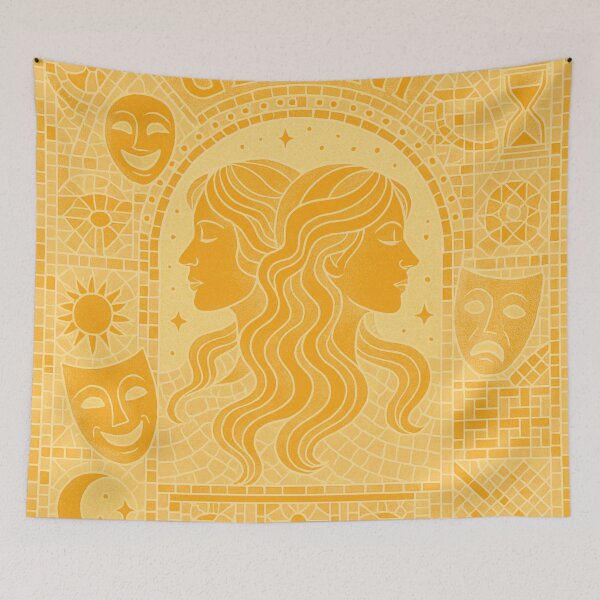 Item preview, Gemini Zodiac Mosaic of Twin Girls designed and sold by Benszi.