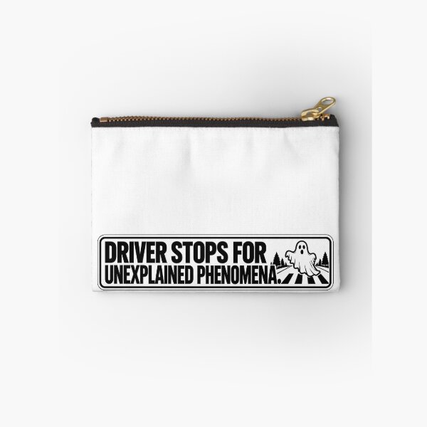 Item preview, BUMPS IN THE ROAD COLLECTION - ⭐ HALLOWEEN EDITION ⭐ - DRIVER STOPS FOR UNEXPLAINED PHENOMENA. - GHOST ROAD CROSSING designed and sold by WheelieGdArt.