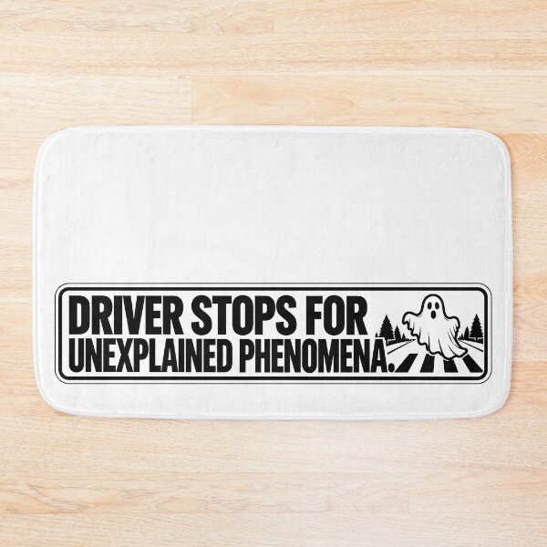 Item preview, BUMPS IN THE ROAD COLLECTION - ⭐ HALLOWEEN EDITION ⭐ - DRIVER STOPS FOR UNEXPLAINED PHENOMENA. - GHOST ROAD CROSSING designed and sold by WheelieGdArt.