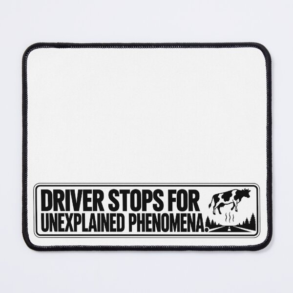 Item preview, BUMPS IN THE ROAD COLLECTION - ⭐ HALLOWEEN EDITION ⭐ - DRIVER STOPS FOR UNEXPLAINED PHENOMENA. - ALIEN COW ABDUCTION designed and sold by WheelieGdArt.
