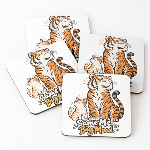 Item preview, Same Me Big Mood – Cute Cat and Tiger Confidence designed and sold by zzz888.