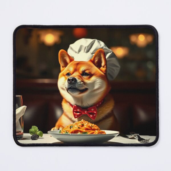 Item preview, This Dog Is Me Shiba Inu Chef Eating Pasta T-Shirt - Funny Foodie Dog Gift designed and sold by Fenomena Designs.