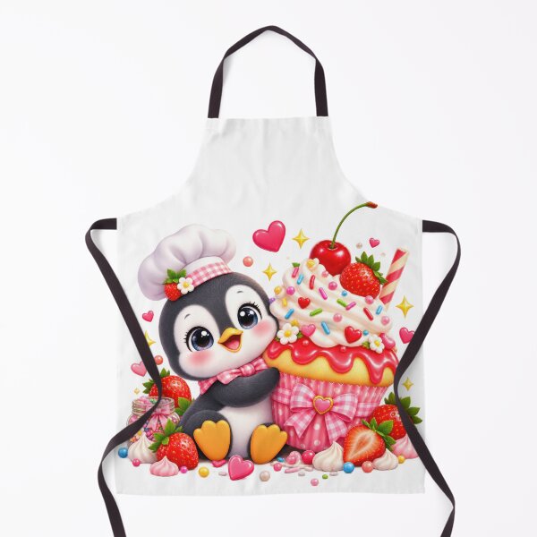 Item preview, Cute Baker Penguin Strawberry Cupcake designed and sold by jgvisualarts.