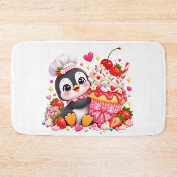 Item preview, Cute Baker Penguin Strawberry Cupcake designed and sold by jgvisualarts.