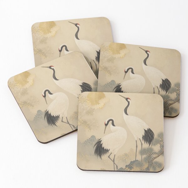 Item preview, Japanese art style Crane painting designed and sold by Artnovalty.redbubble.com.