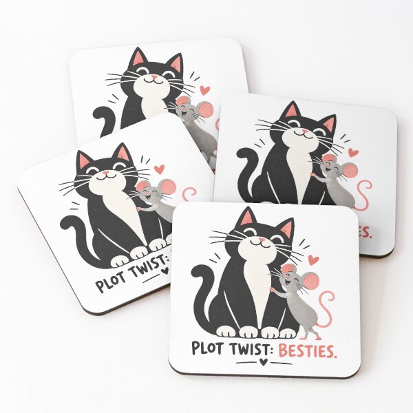 Item preview, Plot Twist Besties – Cute Cat and Mouse Friendship designed and sold by zzz888.