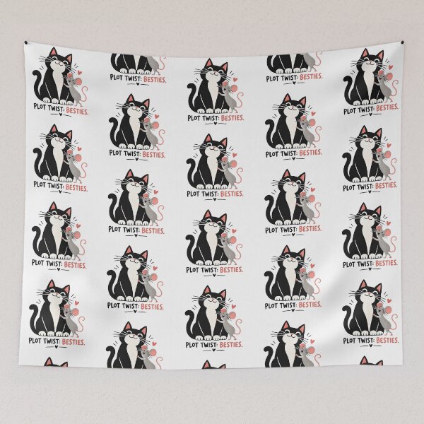 Item preview, Plot Twist Besties – Cute Cat and Mouse Friendship designed and sold by zzz888.